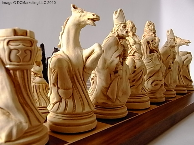 Large Chess Set - King Louis XIV Chess pieces - Gardens of Versailles  Baroque Chess theme - Chess pieces only - Made to order!!!