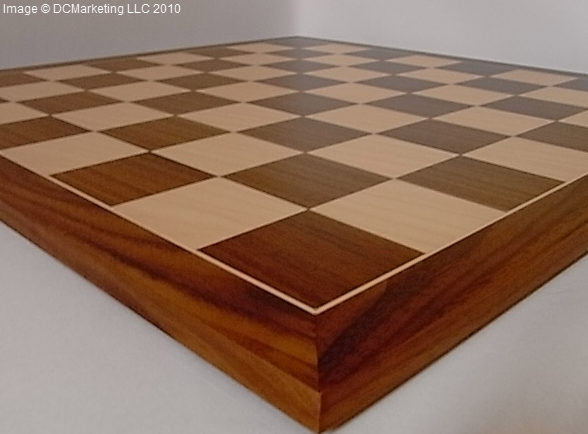 Deluxe Walnut and Maple Chess Board - 54cm